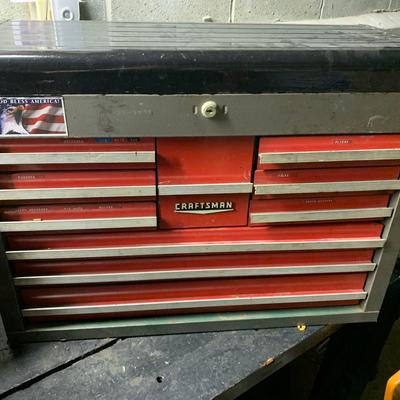 Red craftsman tool box w tools