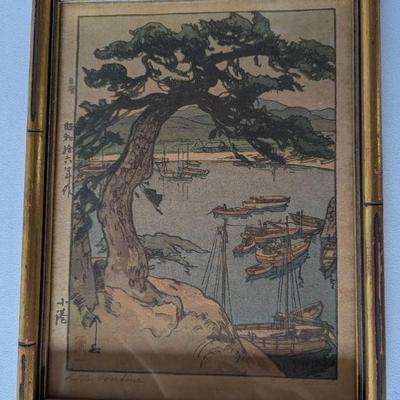 KFE002 - Framed Antique Original Hitoshi Yoshida Woodblock Print