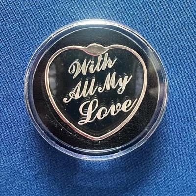 KFE028 - “With All My Love” Heart Fine Silver Medallion
