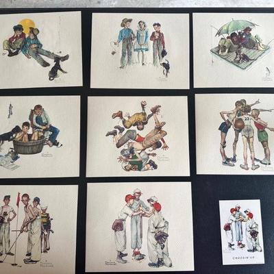 KFE016 - Set Of 8 Norman Rockwell Prints “Sporting Boys” Collection And More