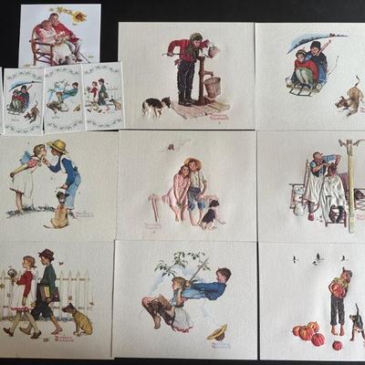 KFE014 -Collection of “Four Seasons” Embossed Norman Rockwell Prints