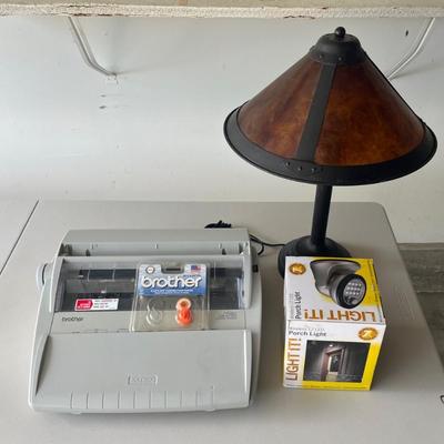 KFE032 Brother Electronic Typewriter + Correction Tape, Vintage Lamp, LED Porch Light