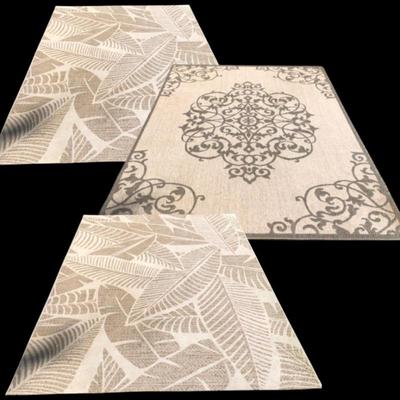 Set of 3 Belgian Woven Synthetic Fiber Rugs – Durable & Stylish