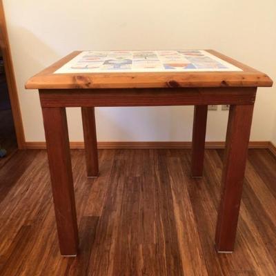 Handmade Table with Tiled Top – Puget Sound-Inspired Art
