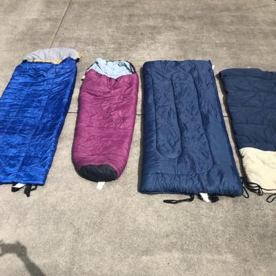 Group of Four Sleeping Bags – Assorted Camping Essentials