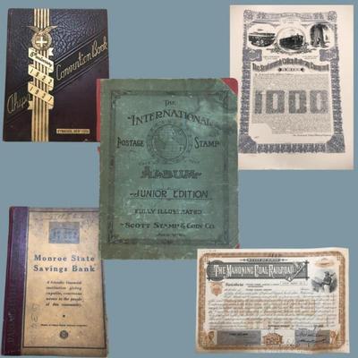 Historic American Ephemera: Scott Stamps(1800s+), Rail, Notes & More