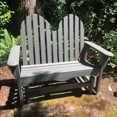Outdoor Patio/Garden Adirondack Glider Bench #1 (Molbaks) – $880 Value