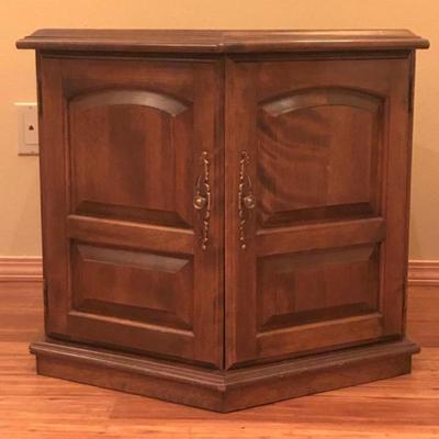 Ethan Allen Mid-Century Hexagon End Table – Wood Finish