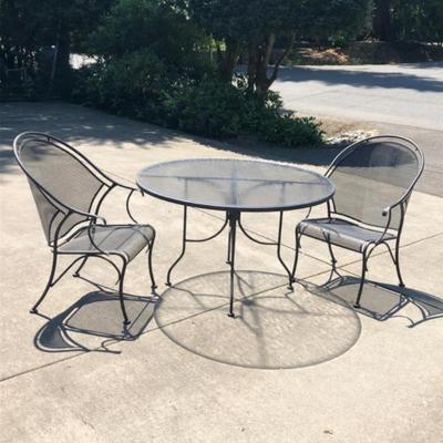 Outdoor Iron Patio Table and Chairs – 5-Piece Set