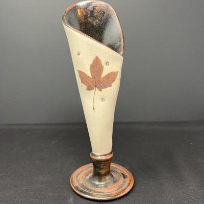 1983 Leaf Impressions Handmade Tile Vase by Mike Day