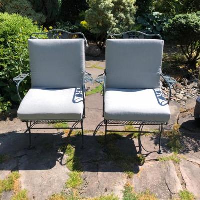 Pair of Iron Patio Spring Chairs – Outdoor Seating with Bounce