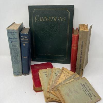 Vintage Book Collection: Classic Literature, Philosophy & Floral Art