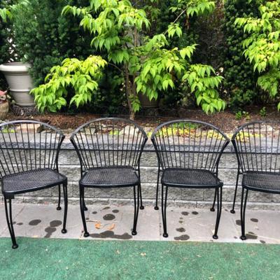 Set of Four Outdoor Metal Patio Chairs – Classic Garden Seating