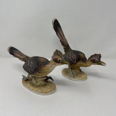 Pair Lefton Roadrunner Ceramic Figures