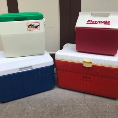 Set of Four Coolers – Assorted Sizes for Outdoor Use