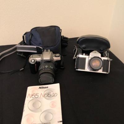 Pair of Vintage 35mm Film Cameras – Pentax and Nikon N65