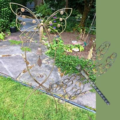 Outdoor Metal Garden Art – Butterfly & Dragonfly Sculptures	