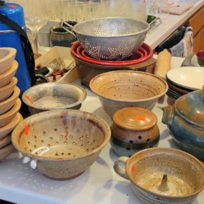 Sale Photo Thumbnail #39: Wood Bowls and Pottery