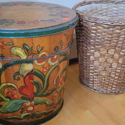 Sale Photo Thumbnail #96: Painted Wooden Bucket