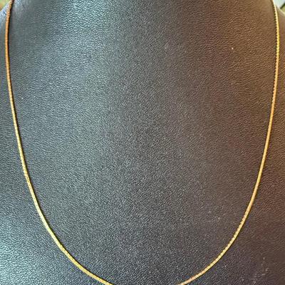 14K Yellow Gold Box Chain 17 Inch Necklace - 2 Grams
