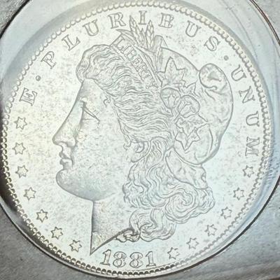 1881 S Morgan Silver Dollar Coin In Original Case
