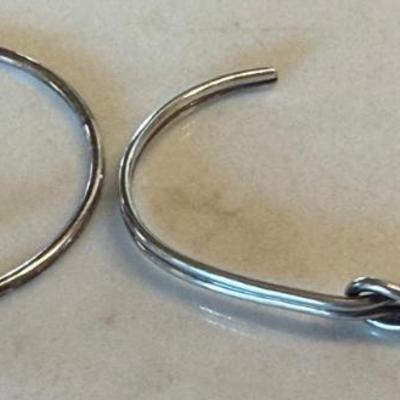 (2) Sterling SIlver Bracelets - Knot Cuff And Childs Clip - Total Weight - 12.4 Grams