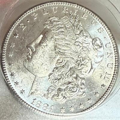 1881 S Morgan Silver Dollar Coin In Original Case
