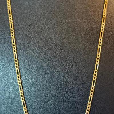 14K Yellow Gold Chain Link 24 Inch Necklace - Total Weight 5.37 Grams