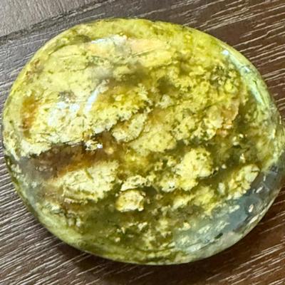 Green Opal Galet Polished Palm Stone 2.25 X 1.75 Inches