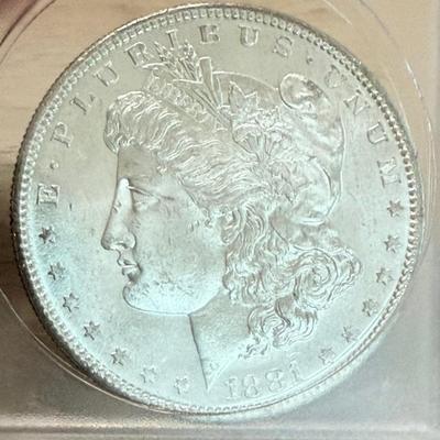 1881 S Morgan Silver Dollar Coin In Original Case
