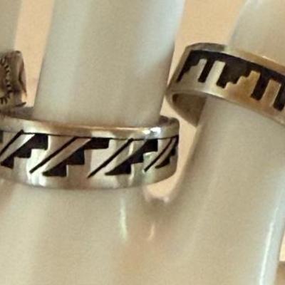 (4) Hopi & Navajo Sterling Silver Rings - Jesse Josytewa & Cyrus Josytewa Jr