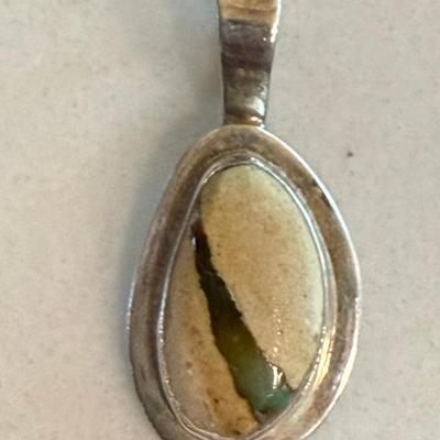 Joe Piaso Jr. Native American Sterling Silver & Stone Pendant