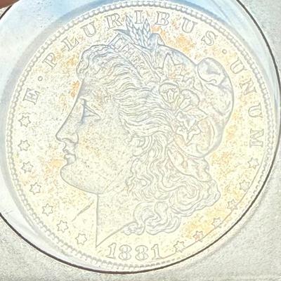 1881 S Morgan Silver Dollar Coin In Original Case
