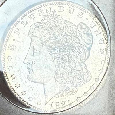 1881 S Morgan Silver Dollar Coin In Original Case