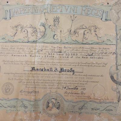 "Order of the Deep" certificate