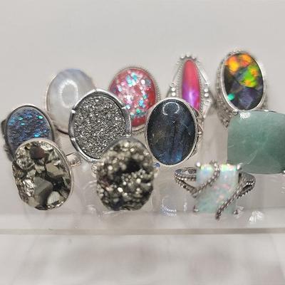 Colorful Stone Sterling Rings