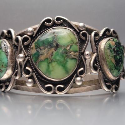 Vintage Turquoise Sterling Cuff Bracelet