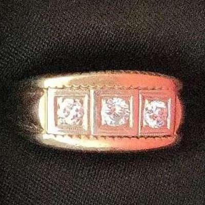 Diamond And Gold Men's Ring