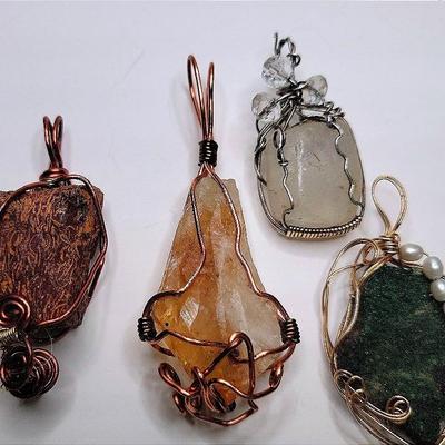 Raw Gemstone Pendants 