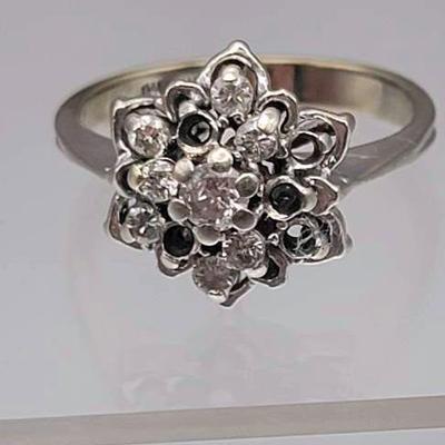14KT Diamond Cluster Ring (Missing Stones)