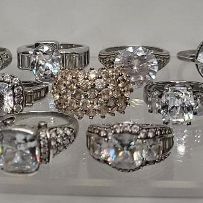 Sterling And Rhinestone Rings