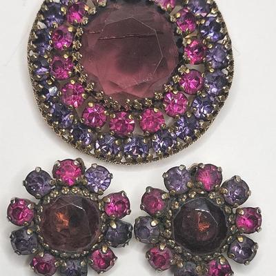 Vintage Weiss Brooch And Earrings Set