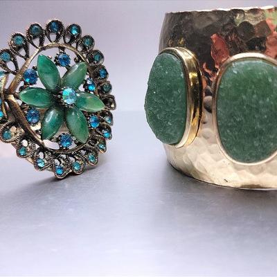 Glittering Green Bracelets