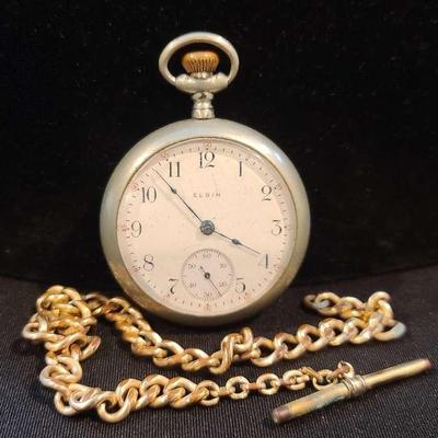 Elgin Pocket Watch With Chain
