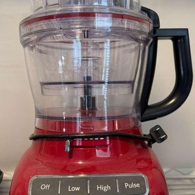 KitchenAid Red Food Processor With Attachments
