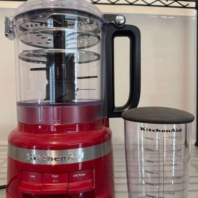 KitchenAid Red Food Processor With Measuring Cup
