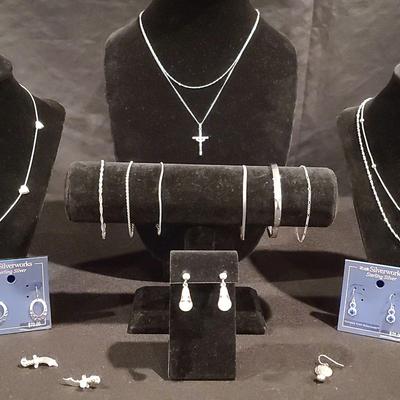 Sterling Silver Necklaces, Bracelets & Earrings 