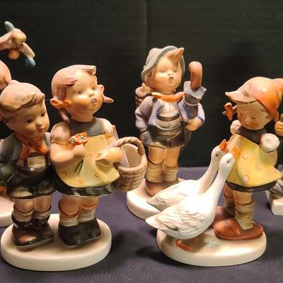 Set of Five Goebel Hummel Figurines Featuring Children, Animals & Nature Themes