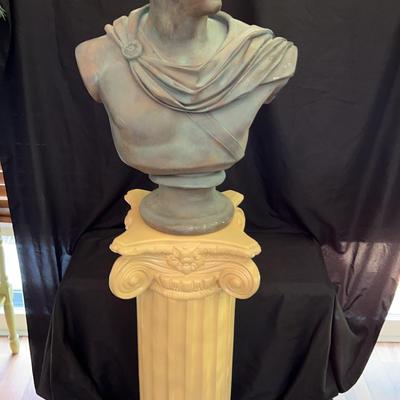 Decorative Column and a Bust of Apollo Belvedere