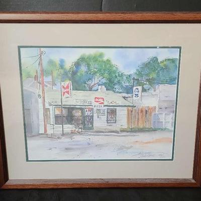 Signed Watercolor of Augusta Landmark “Squeaky’s Tip-Top”